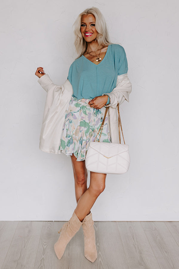 Impressions Closer To Home Shift Top In Light Turquoise