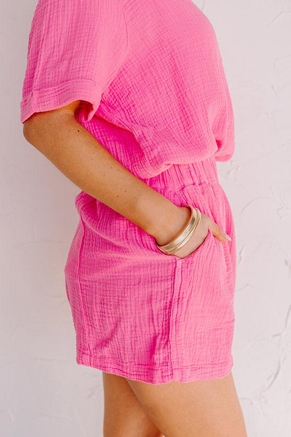 Impressions Coastal Bliss High Waist Shorts In Pink