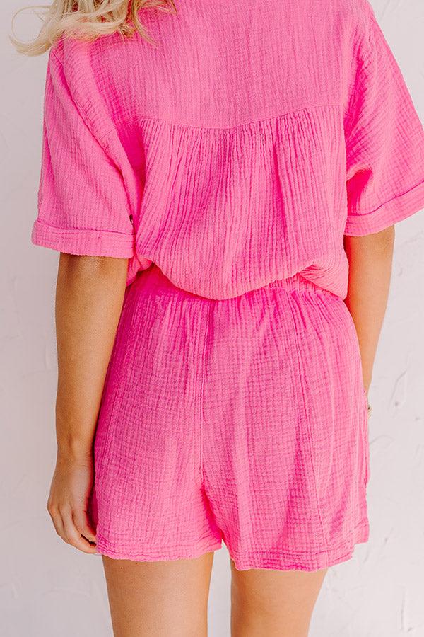 Impressions Coastal Bliss High Waist Shorts In Pink