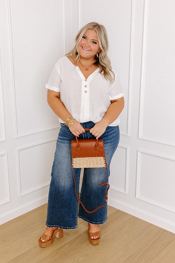 Impressions Coastal Breeze Shift Top In White Curves