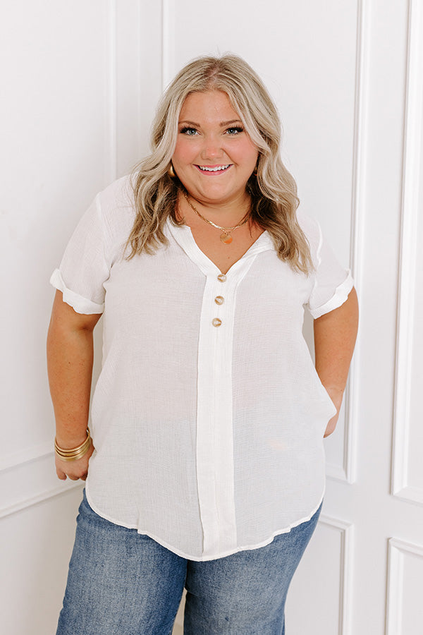 Impressions Coastal Breeze Shift Top In White Curves