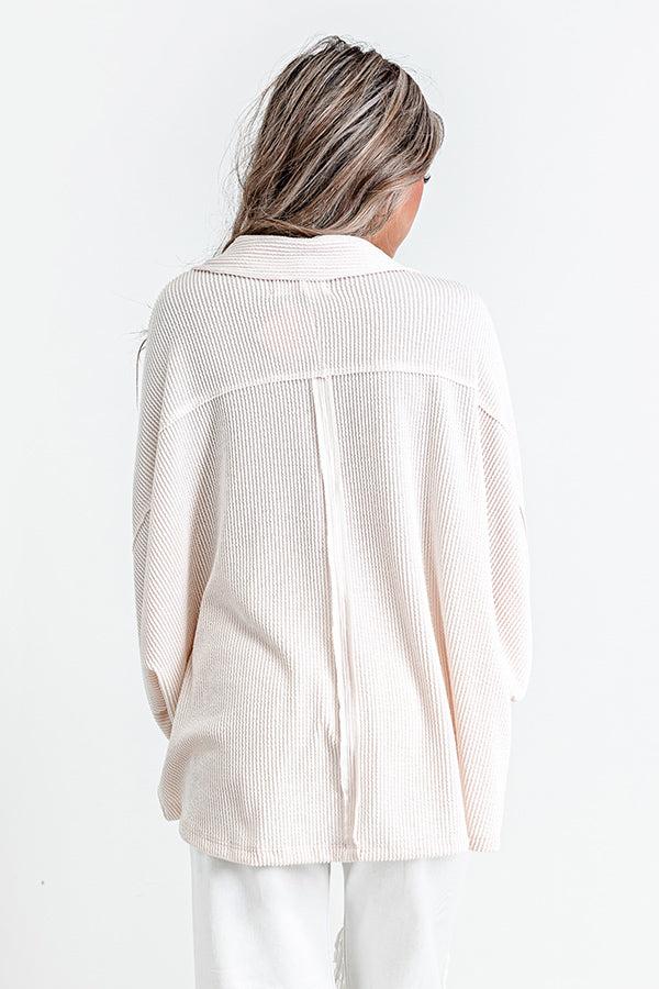 Impressions Coastal Comforts Oversized Top In Cream