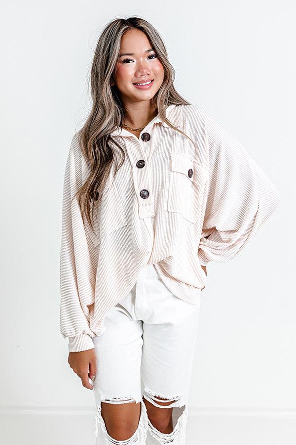 Impressions Coastal Comforts Oversized Top in Cream
