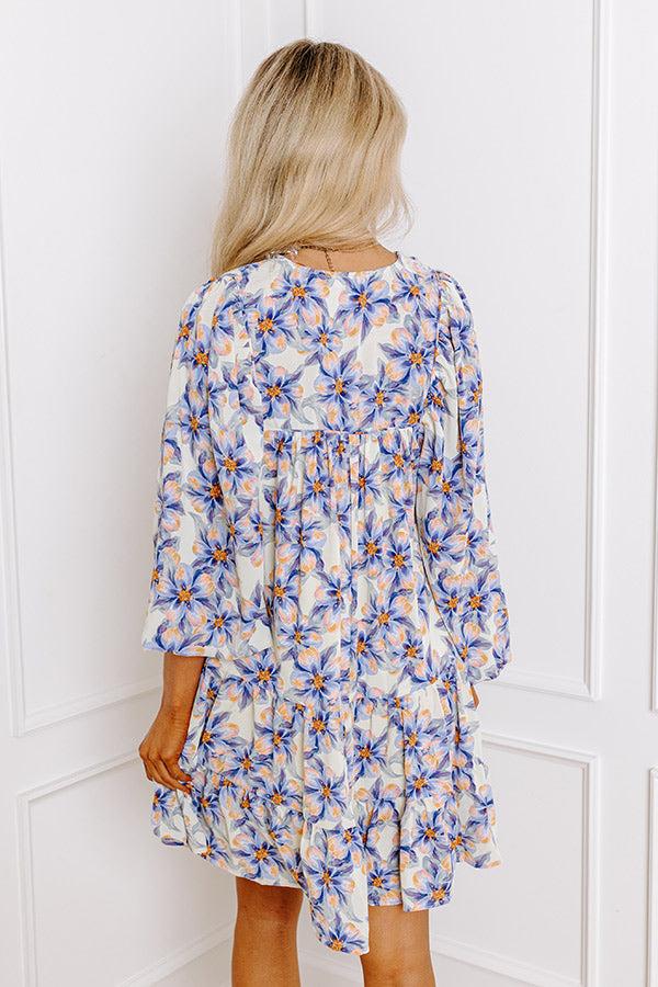 Impressions Coastal Cruise Floral Mini Dress In Lavender