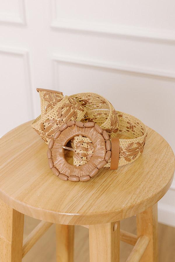Impressions Coastal Cruise Raffia Woven Belt In Brown
