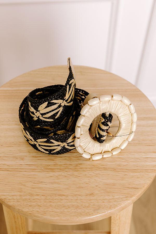 Impressions Coastal Cruise Raffia Woven Belt in Natural