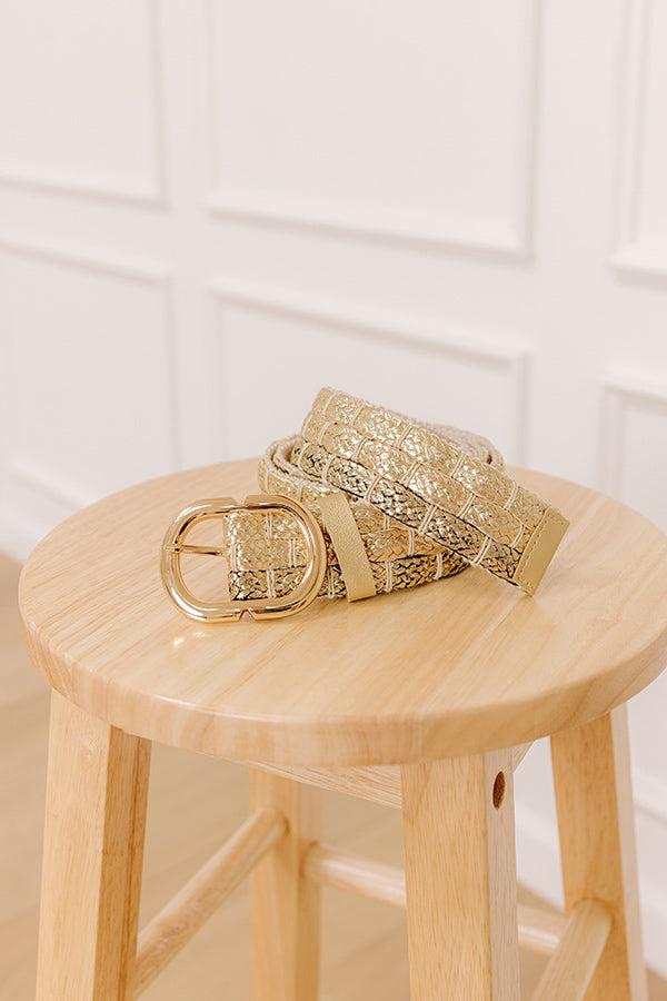Impressions Coastal Cutie Raffia Woven Belt In Gold