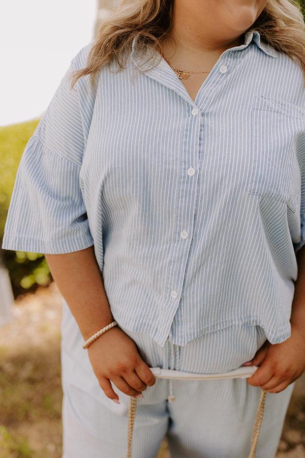 Impressions Coastal Dreams Chambray Button Up Curves