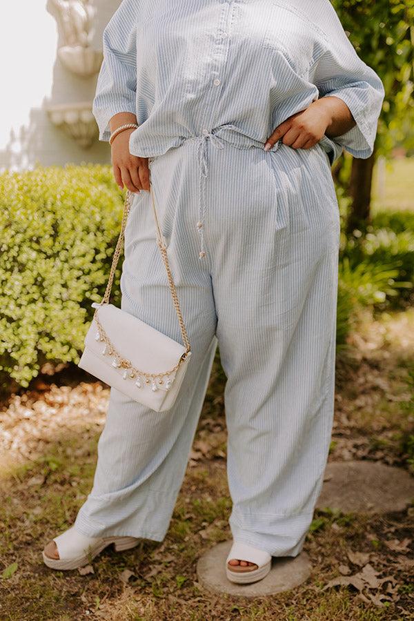 Impressions Coastal Dreams High Waist Chambray Pants Curves