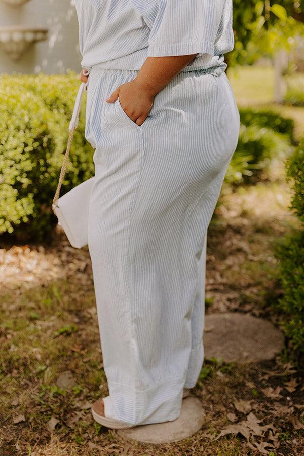 Impressions Coastal Dreams High Waist Chambray Pants Curves