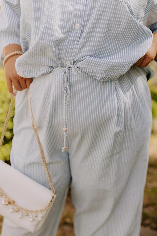 Impressions Coastal Dreams High Waist Chambray Pants Curves