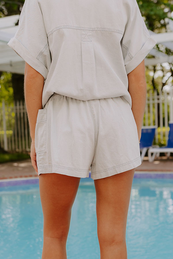 Impressions Coastal Living High Waist Chambray Shorts