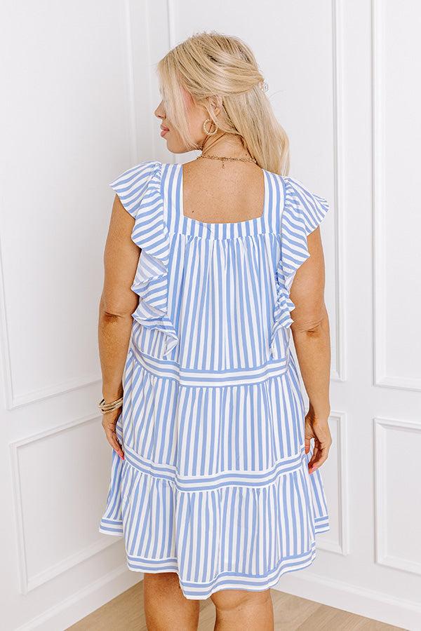 Impressions Coastal Shoreline Ruffle Mini Dress Curves