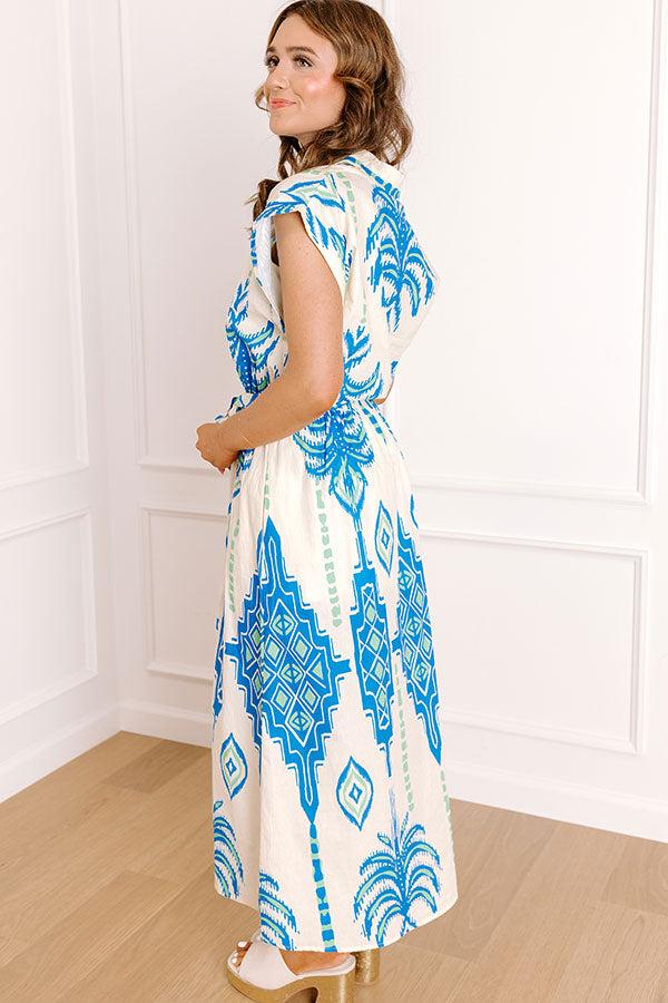 Impressions Coastal Town Cutie Button Down Midi Dress