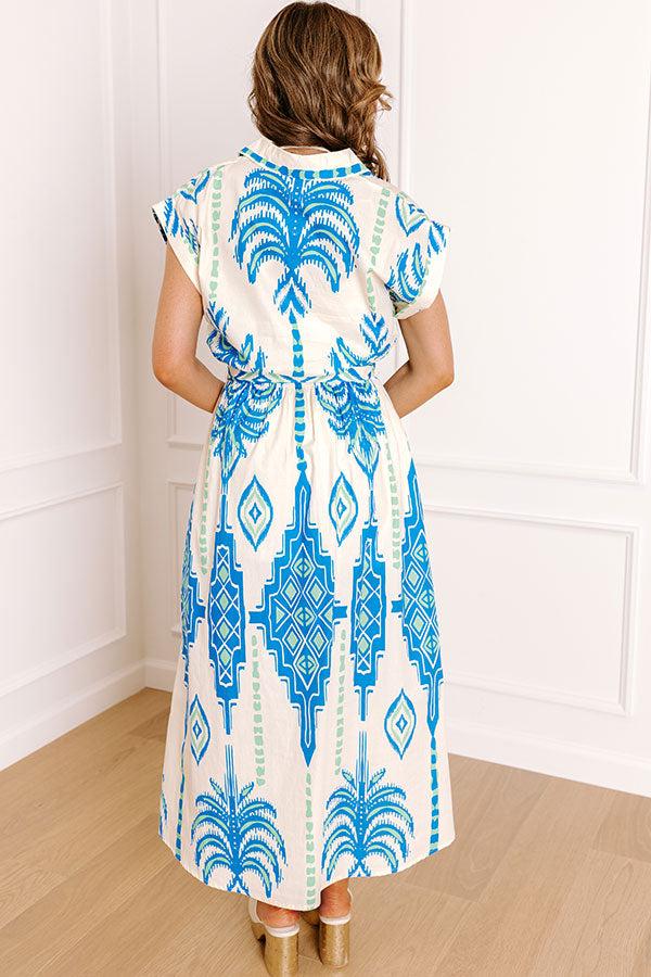 Impressions Coastal Town Cutie Button Down Midi Dress