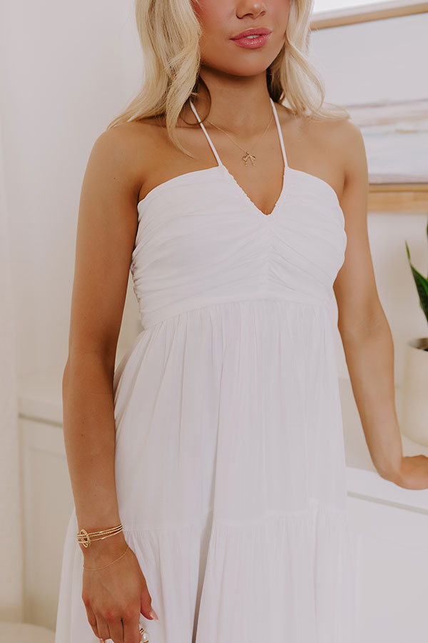 Impressions Coastal Views Halter Midi Dress In White