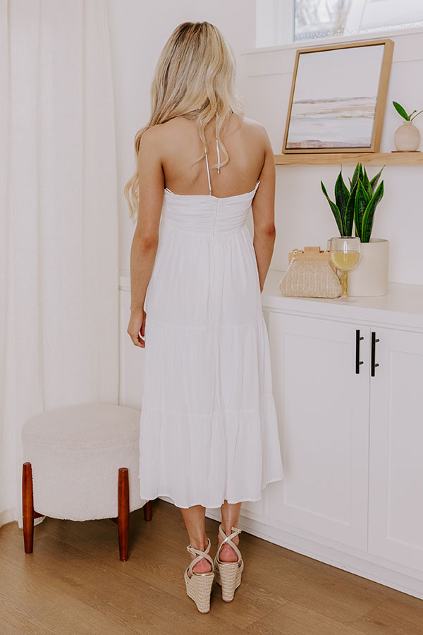 Impressions Coastal Views Halter Midi Dress In White