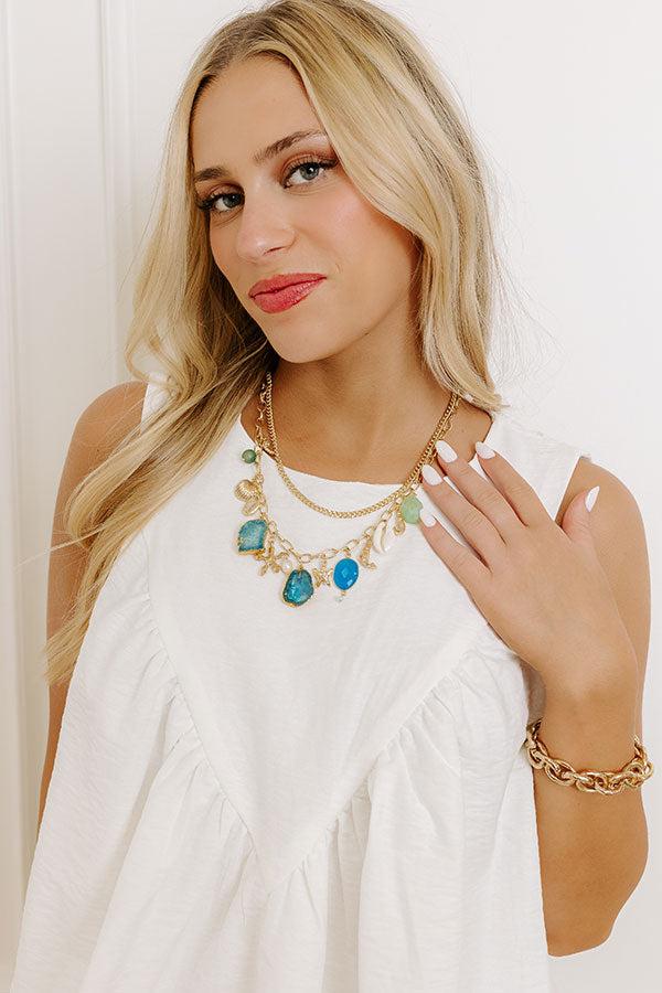 Impressions Coastal Views Semi Precious Charm Necklace