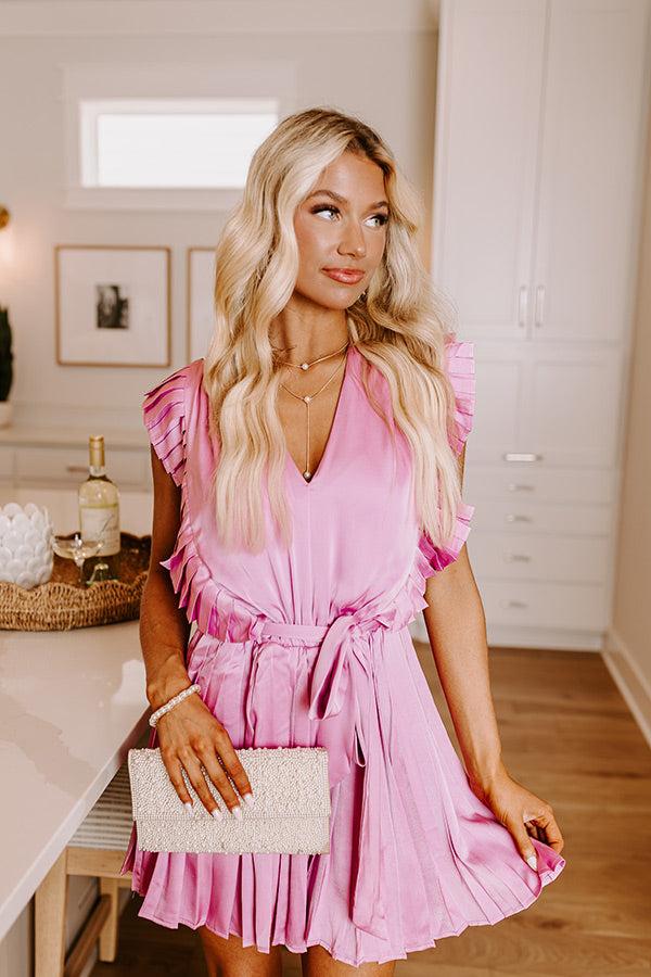 Impressions Cocktail Hour Pleated Satin Romper in Violet