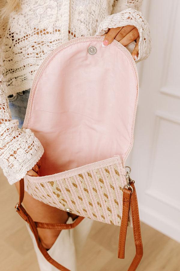 Impressions Cocktail Hour Raffia Woven Clutch In Pink