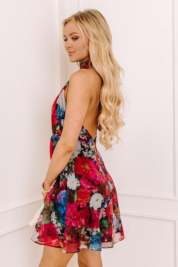 Impressions Cocktails At Midnight Floral Mini Dress