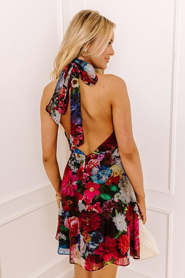 Impressions Cocktails At Midnight Floral Mini Dress