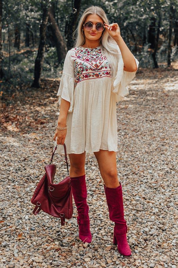 Impressions Cocktails In Costa Maya Embroidered Dress