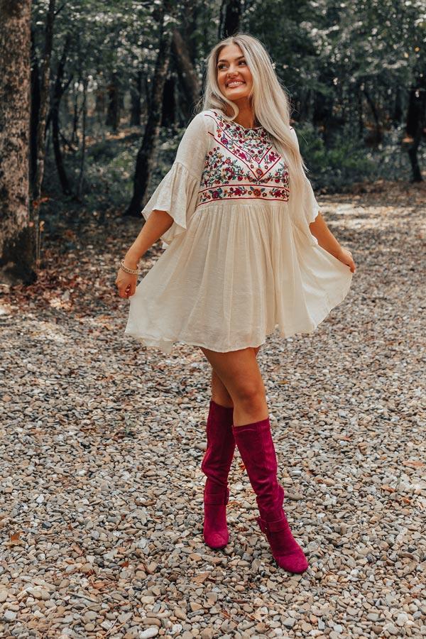 Impressions Cocktails In Costa Maya Embroidered Dress