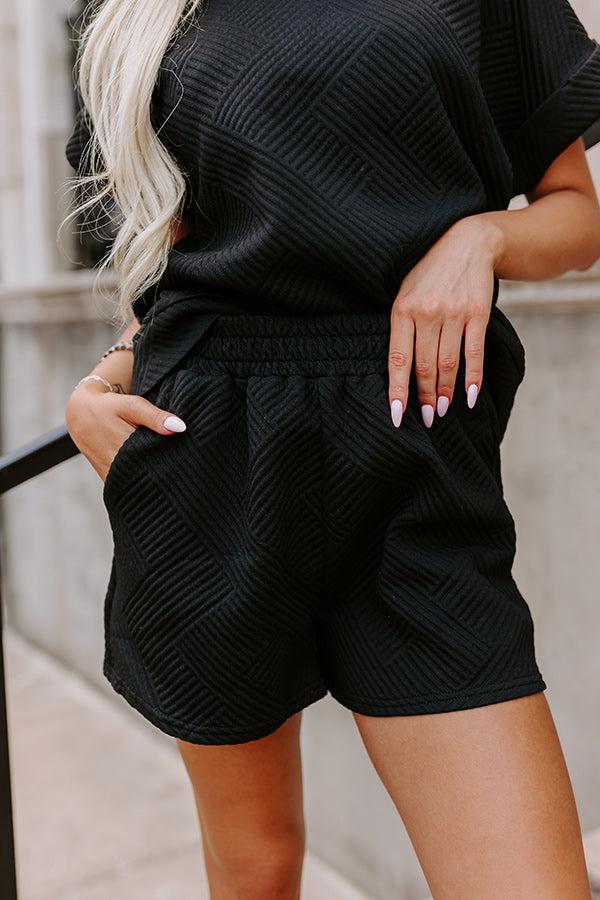 Impressions Coffee And Chit Chat High Waist Shorts In Black