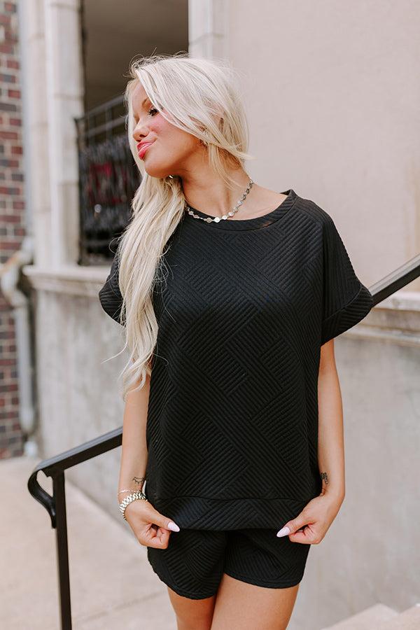 Impressions Coffee And Chit Chat Shift Top In Black