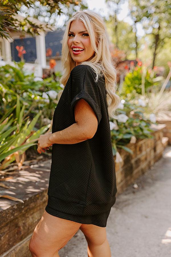 Impressions Coffee And Chit Chat Shift Top In Black Curves