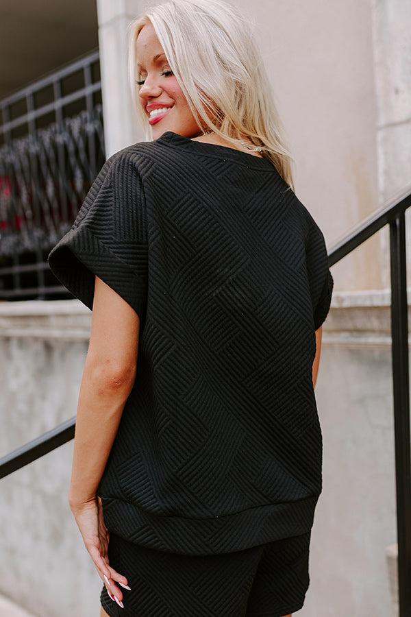 Impressions Coffee And Chit Chat Shift Top In Black