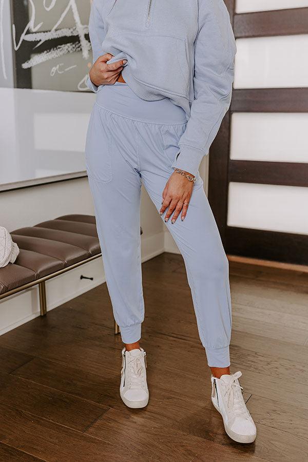 Impressions Coffee Run Cutie High Waist Butter Soft Joggers In Sky Blue