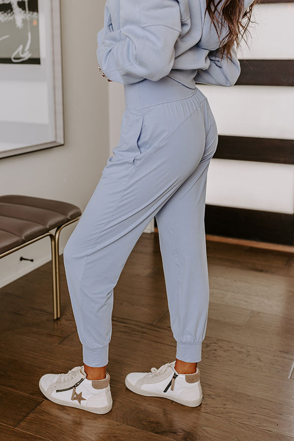 Impressions Coffee Run Cutie High Waist Butter Soft Joggers In Sky Blue