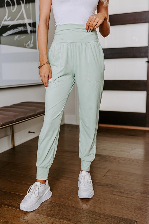 Impressions Coffee Run Cutie High Waist Butter Soft Joggers In Mint