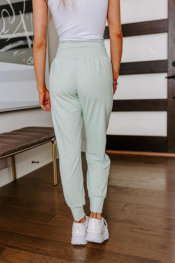 Impressions Coffee Run Cutie High Waist Butter Soft Joggers In Mint