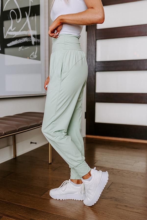 Impressions Coffee Run Cutie High Waist Butter Soft Joggers In Mint