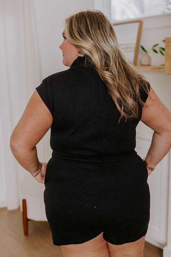 Impressions Coffee Run Cutie Romper In Black Curves