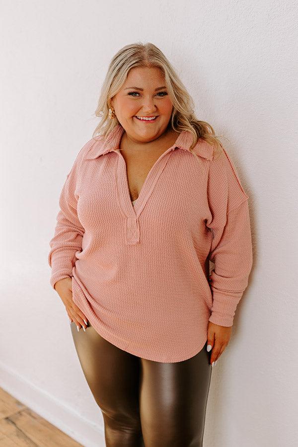 Impressions Coffee Run Cutie Shift Top in Light Blush Curves