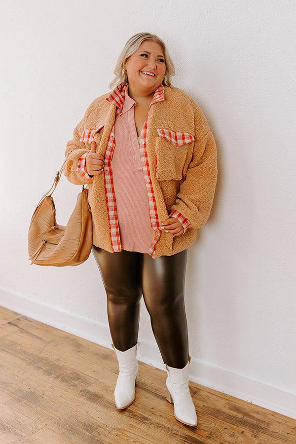 Impressions Coffee Run Cutie Shift Top In Light Blush Curves