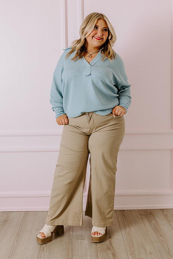 Impressions Coffee Run Cutie Shift Top In Sky Blue Curves