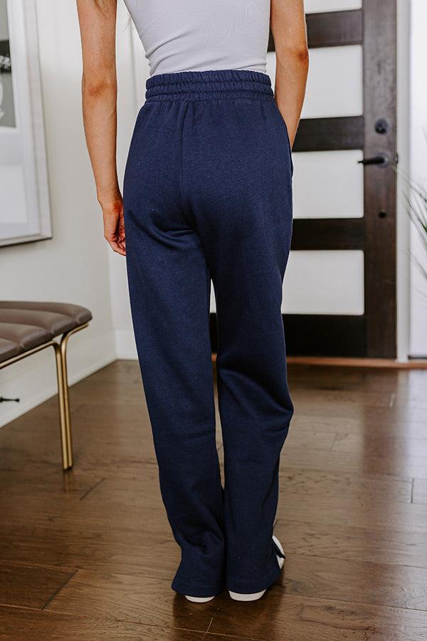 Impressions Coffee Run Cutie Straight Leg Pants In Navy