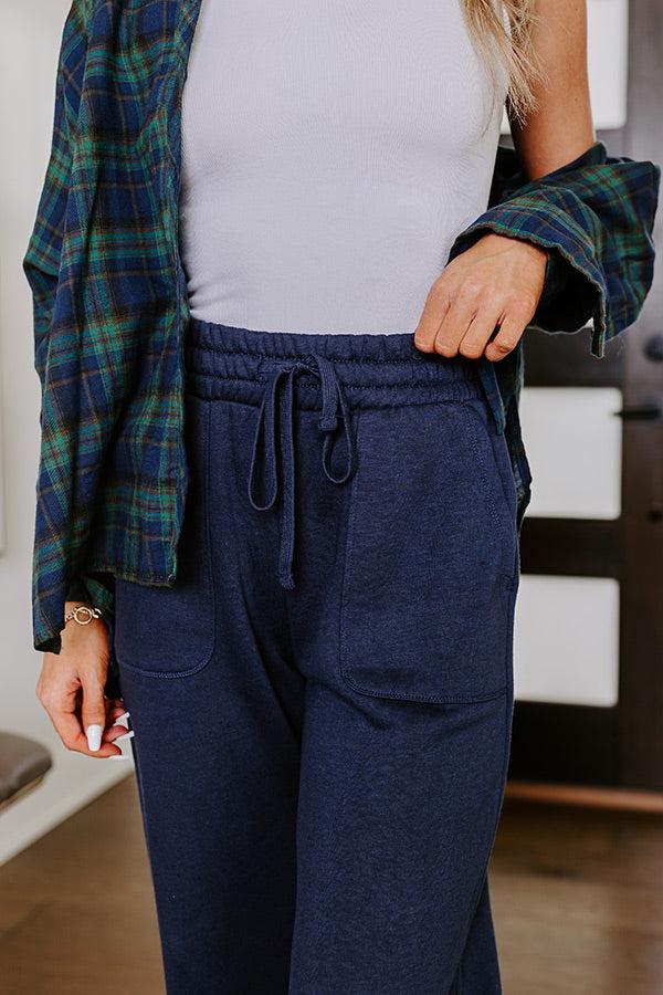 Impressions Coffee Run Cutie Straight Leg Pants In Navy