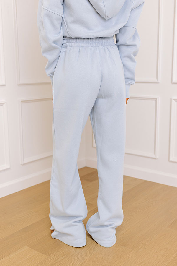Impressions Coffee Run Cutie Straight Leg Pants In Sky Blue