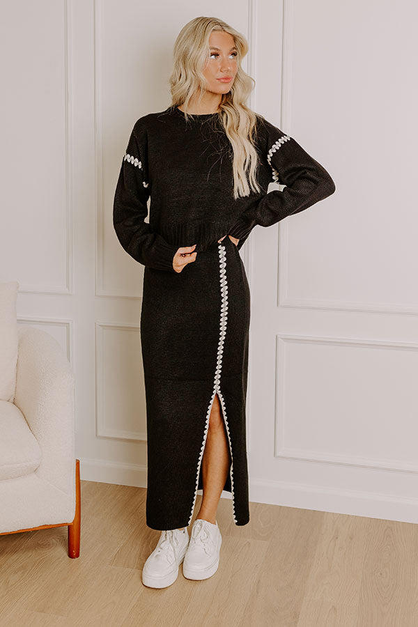 Impressions Coffee Shop Cutie Knit Sweater In Black