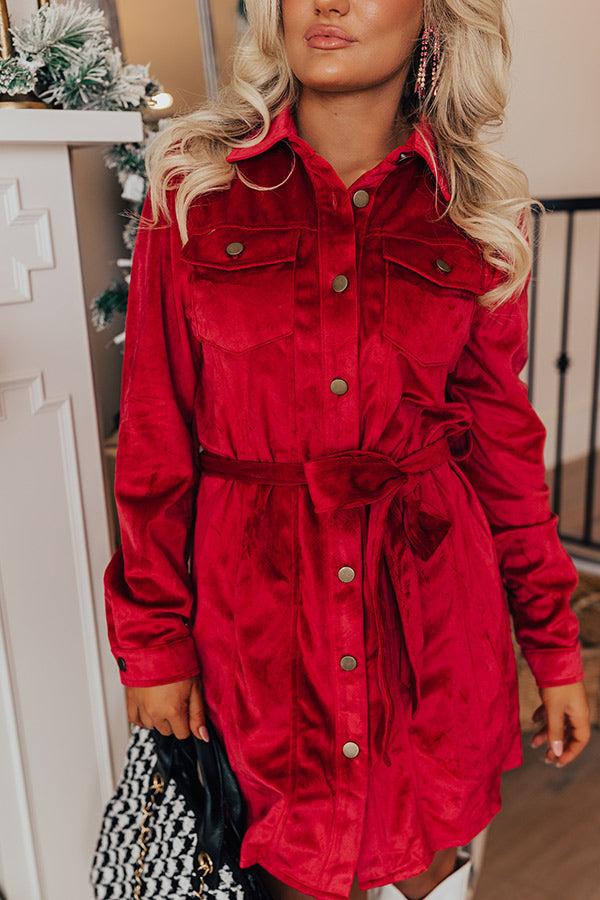 Impressions Coffee Shop Meetup Faux Suede Dress In Rose