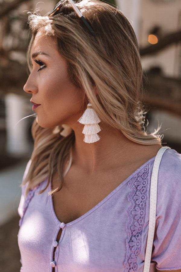 Impressions Color Me Lovely Tassel Earrings In Ivory