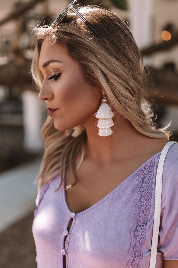 Impressions Color Me Lovely Tassel Earrings In Ivory