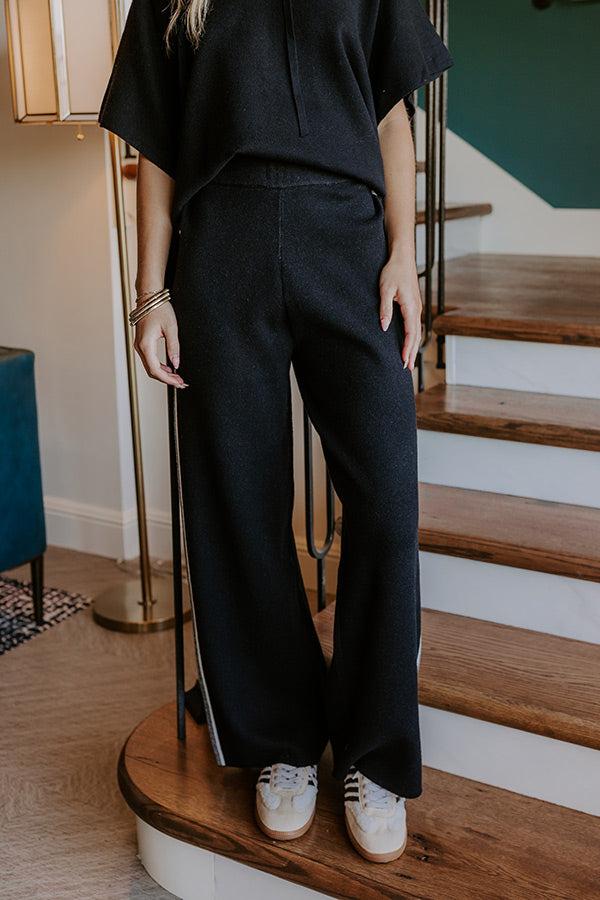 Impressions Connecting Flight High Waist Wide Leg Pants In Black