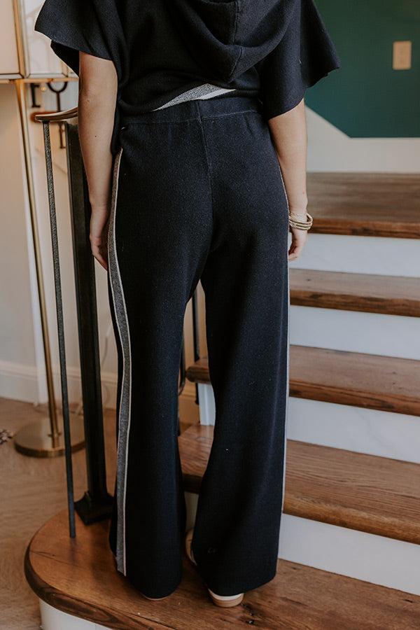 Impressions Connecting Flight High Waist Wide Leg Pants In Black